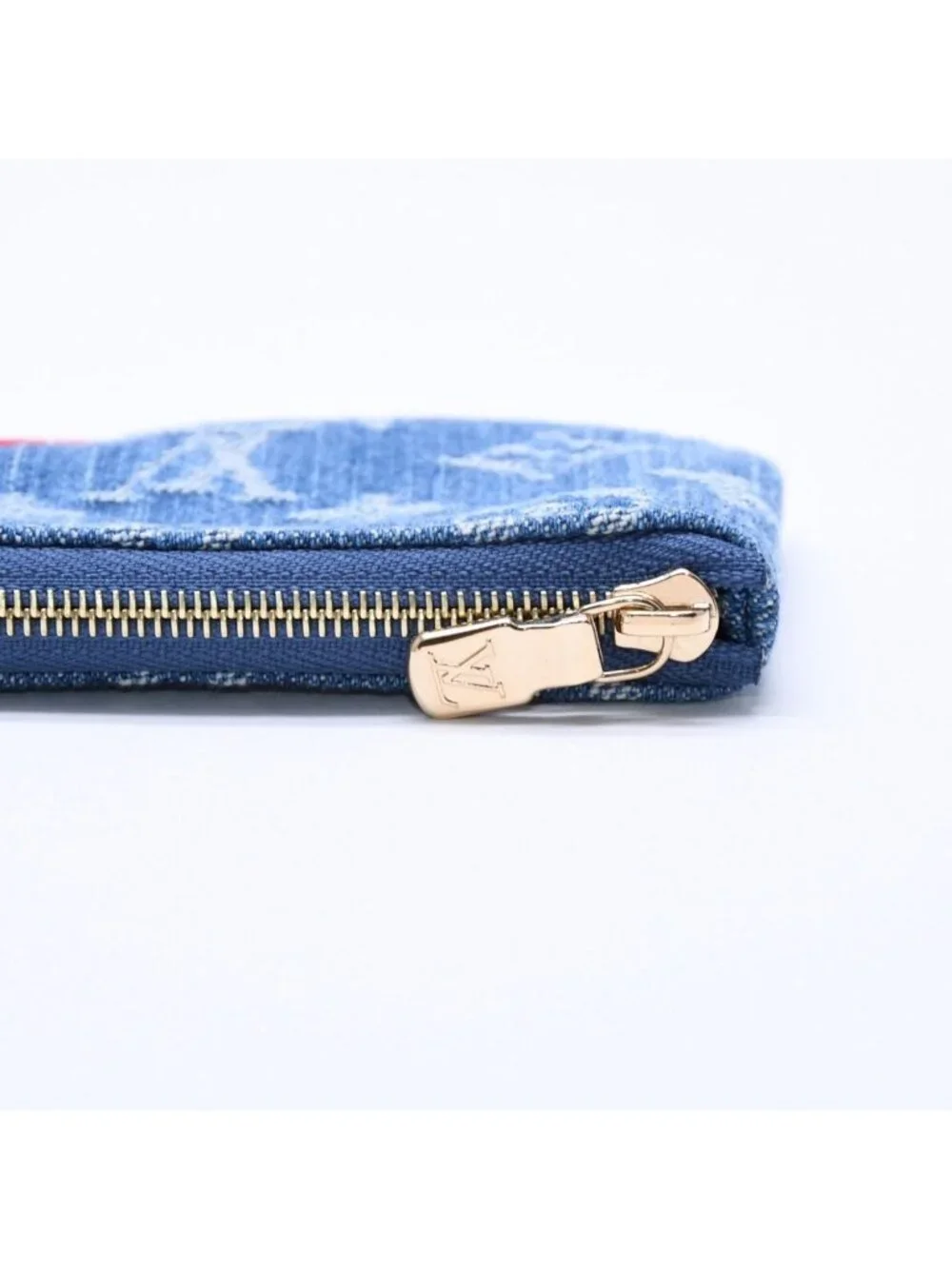 Louis Vuitton Pochette Cles Monogram Cherry Denim Coin Purse Takashi Murakami